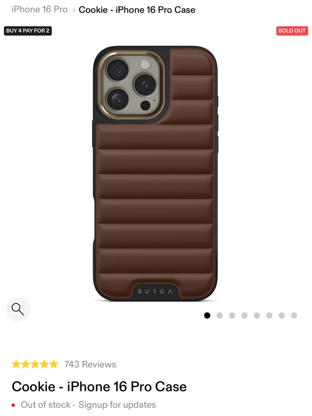 Burga Elite Puffy Dark •iPhone 16 Pro•